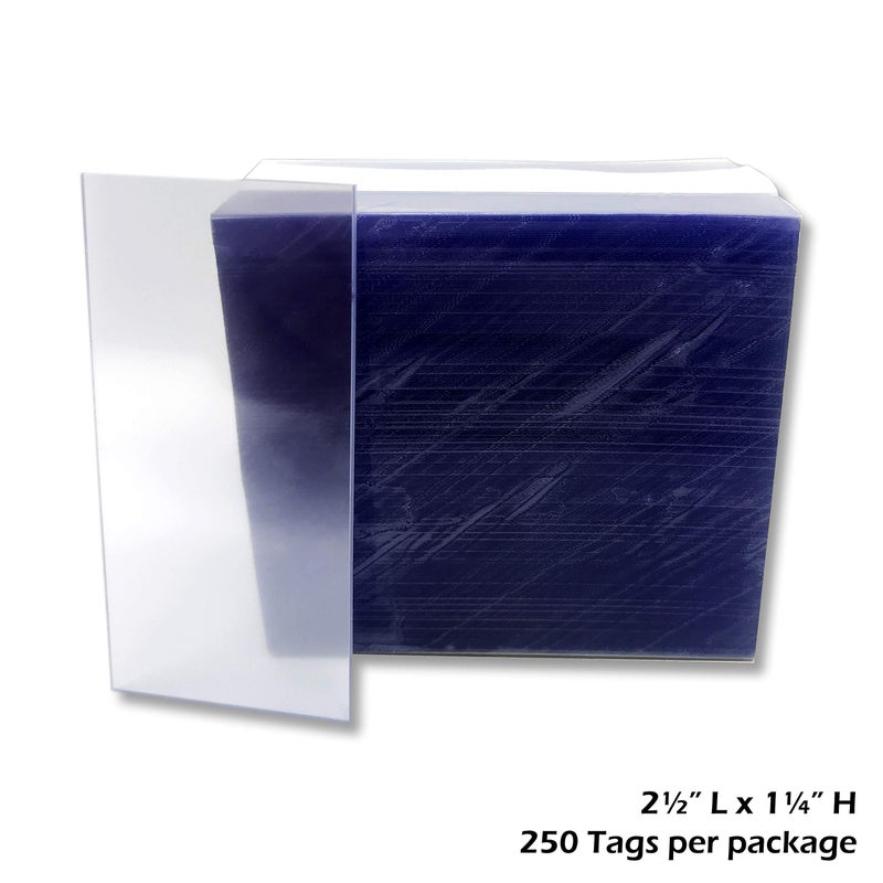 Store Fixtures Direct 1.25x2.5" Clear Plastic Tags, Shelf Label Holders - 500 Pack - Image 2
